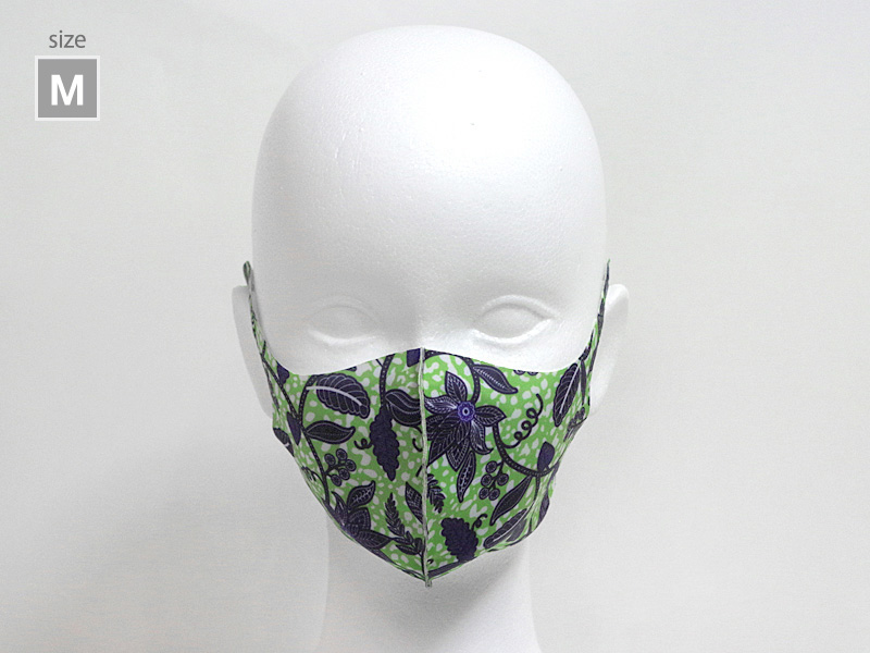 ワイルドフラワー　ライトグリーン　薄型マスク