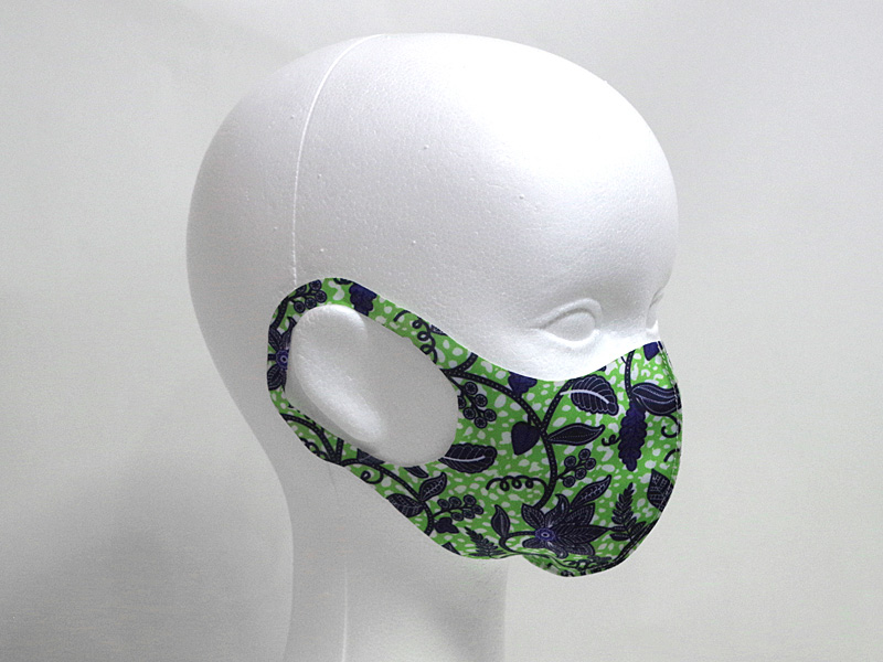 ワイルドフラワー　ライトグリーン　薄型マスク