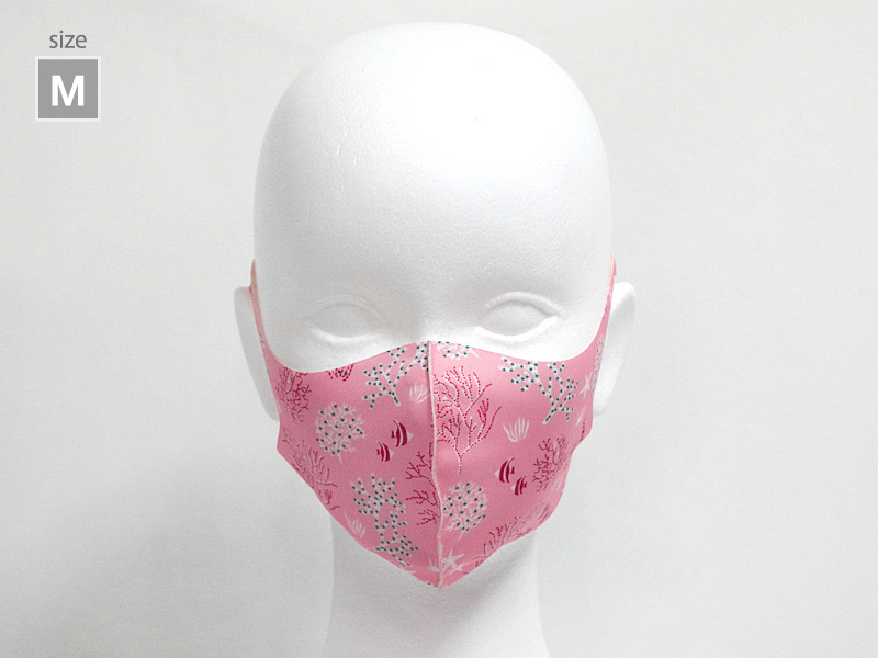 海中散歩　ピンク　薄型マスク