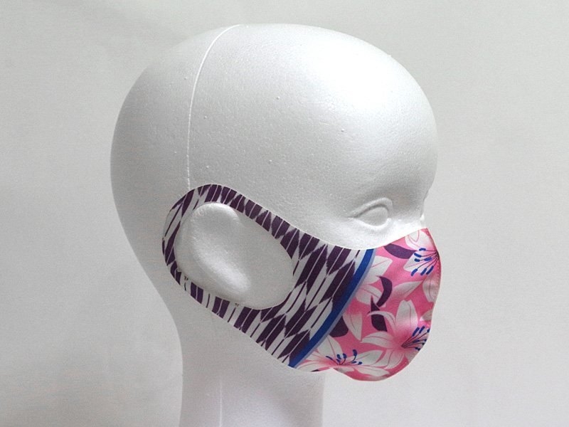 百合と矢絣　ピンク　薄型マスク - ウインドウを閉じる