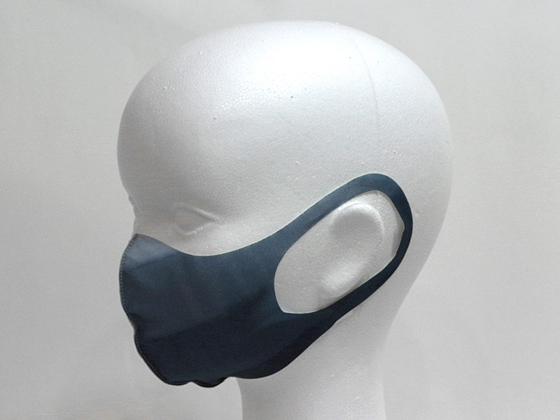 水彩横縞　グレー　薄型マスク