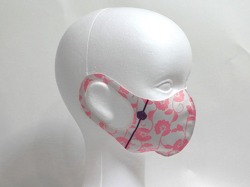 水引飾り　ピンク　薄型マスク