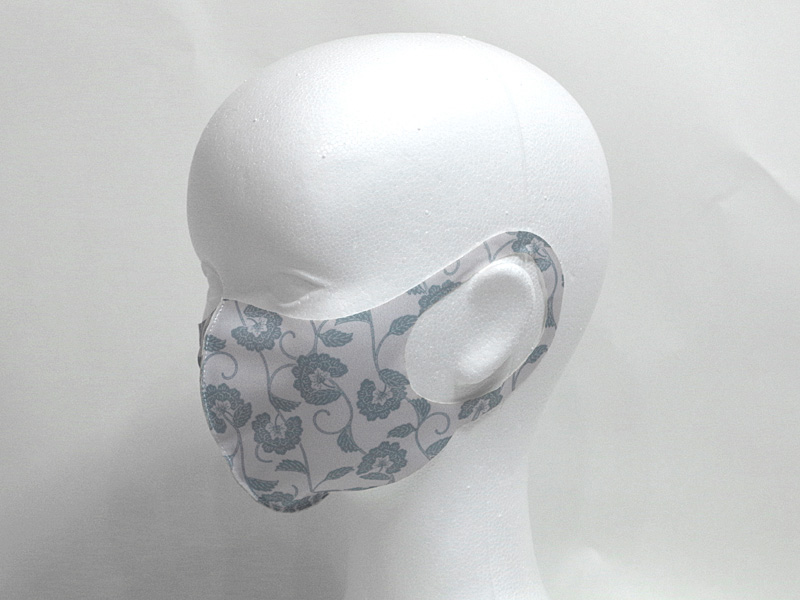 水引飾り　ライトグレー　薄型マスク
