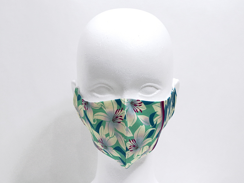 百合と矢絣　ライトグリーン　マスク
