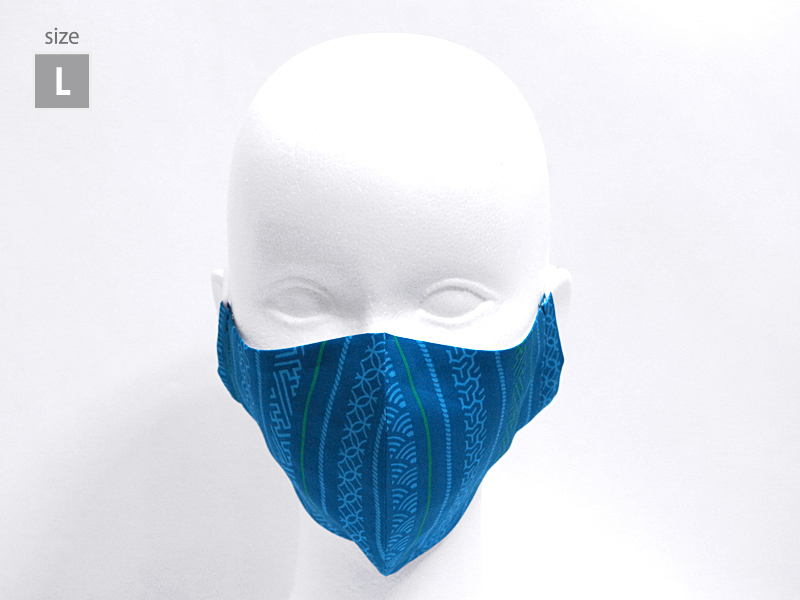粋な縞　ブルー　マスク