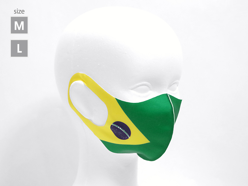 ナショナルフラッグ　ブラジル　薄型マスク