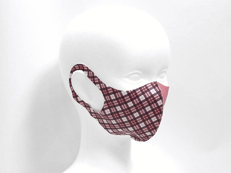 Tartan kilt　ピンク系　薄型マスク