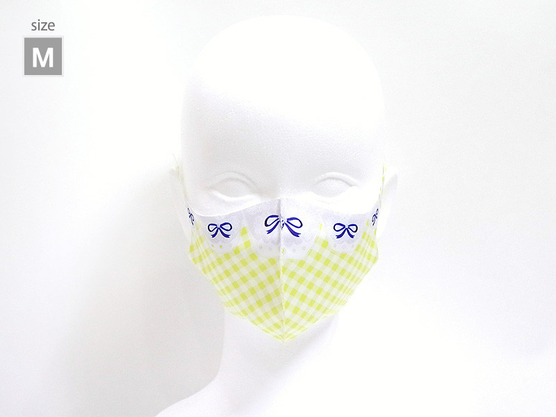 ギンガムリボン　薄型マスク