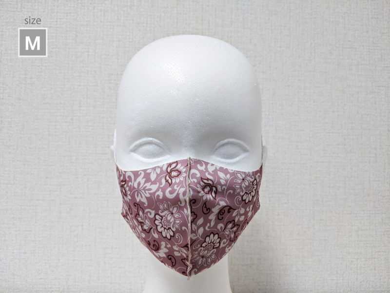 アラベスクフラワー　ライトピンク　薄型マスク