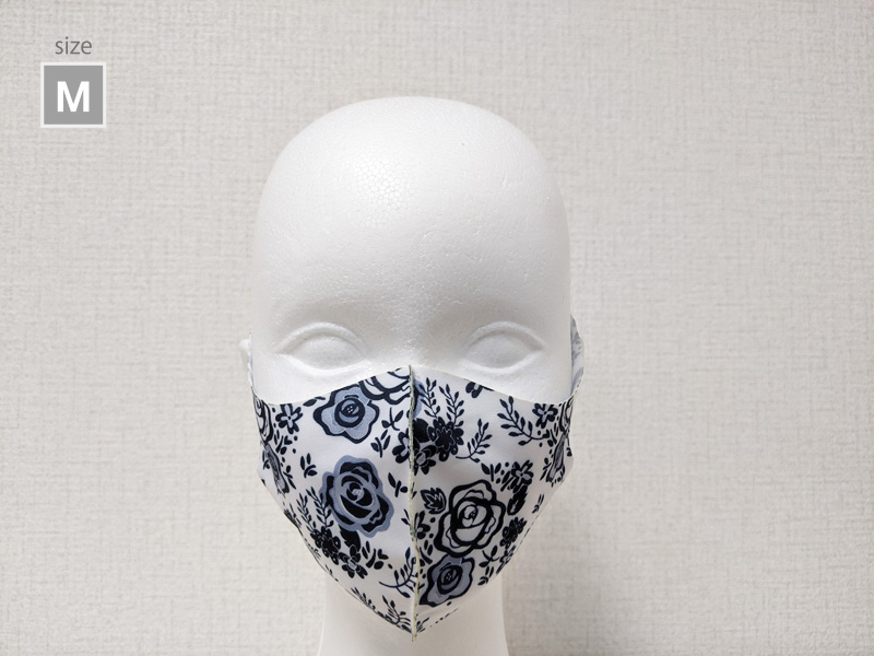 ローズ　モノクロ　薄型マスク
