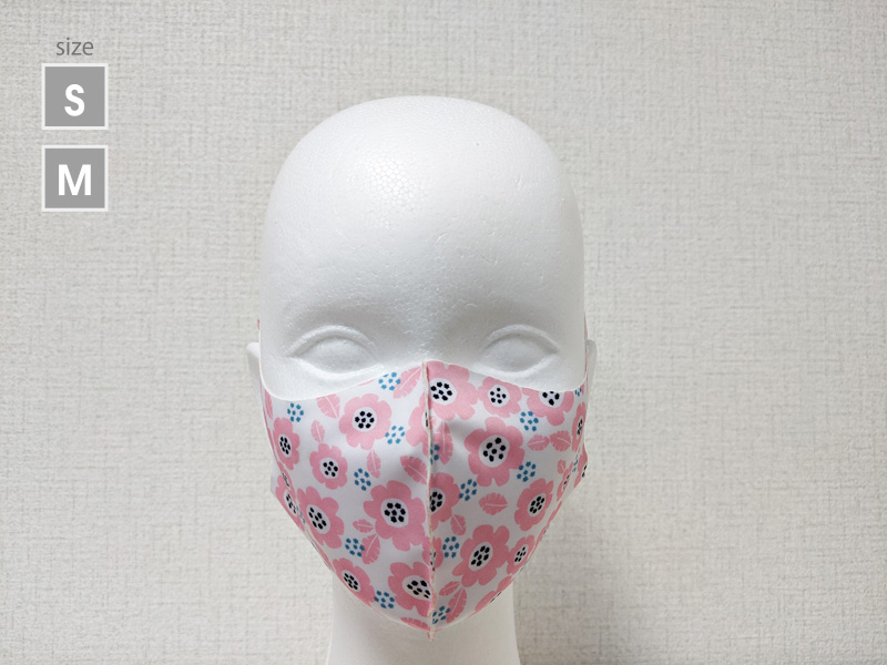 キラめく花畑　ピンク　薄型マスク