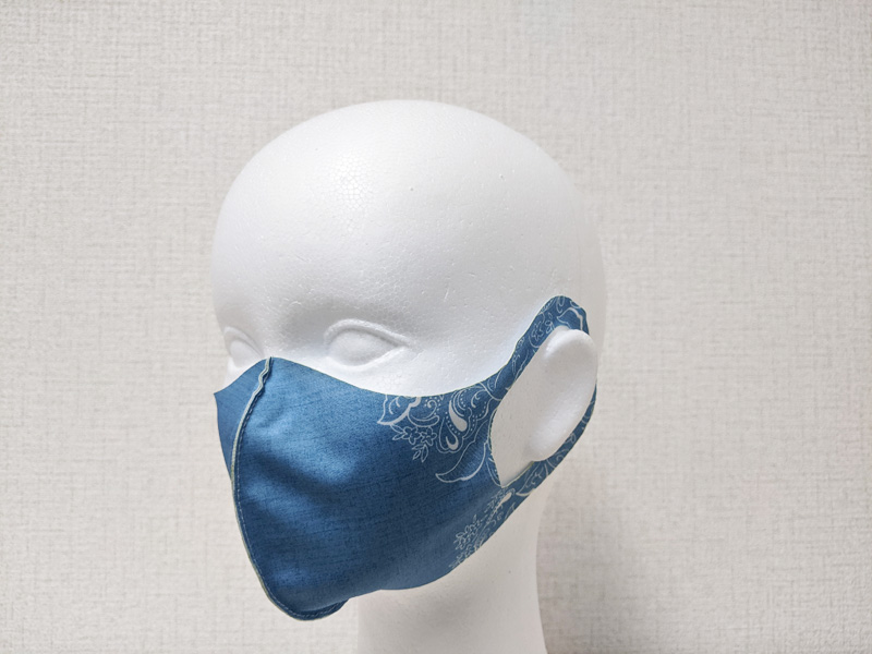 アラベスクレース　ライトブルー　薄型マスク